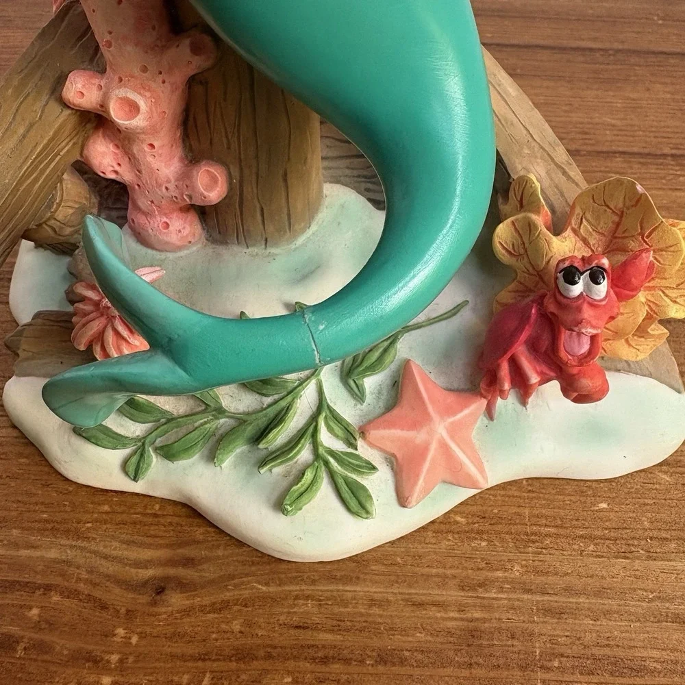 Disney The Little Mermaid Ariel Figurine w/ Flounder & Sebastian 7